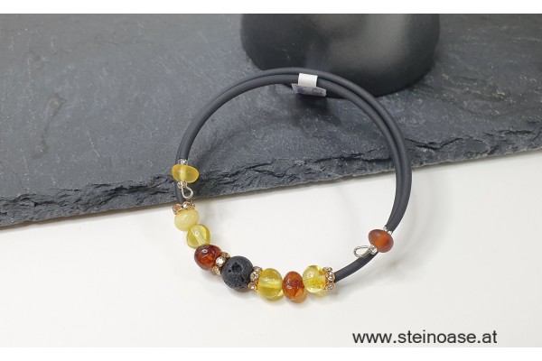 Armband Spirale Bernstein + Glitzer  